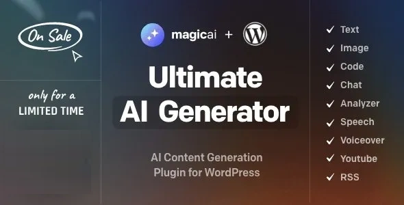 Download MagicAI for WordPress – AI Text, Image, Chat, Code, and Voice Generator