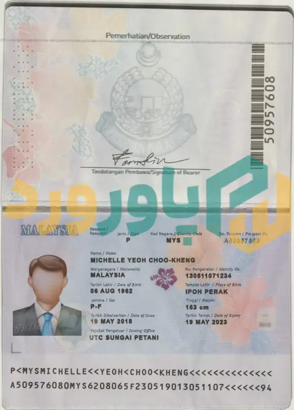 دانلود پاسپورت لایه باز مالزی