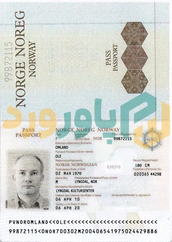 دانلود پاسپورت لایه باز نروژ