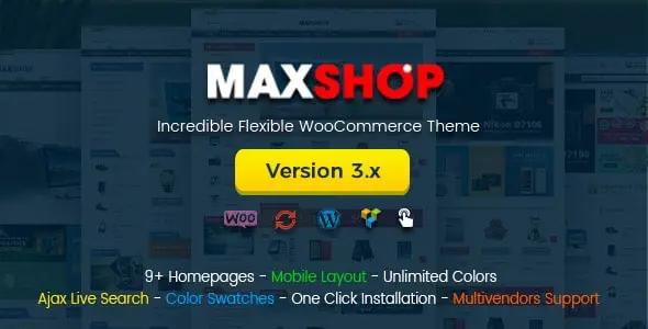 قالب فروشگاهی Maxshop برای وردپرس سازگار با ووکامرس