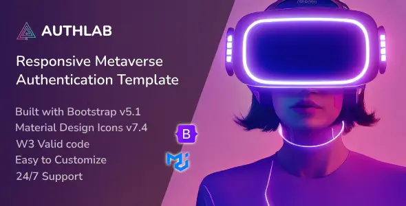 دانلود قالب Authlab – Responsive Metaverse Authentication Bootstrap Template