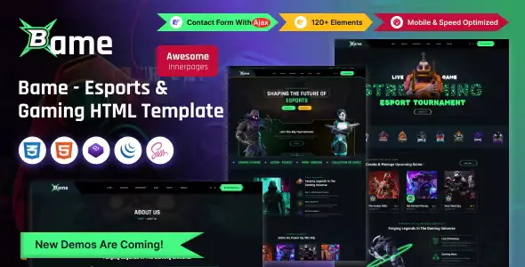 دانلود قالب  Bame – Esports & Gaming HTML Template