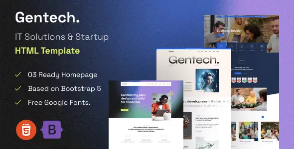 Download Gentech – IT Solutions & Startup HTML Template
