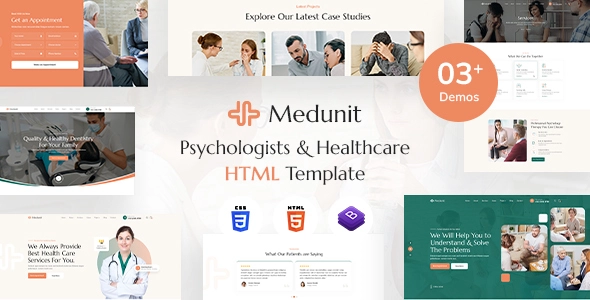 قالب Medunit قالب HTML خدمات روانشناسی و پزشکی