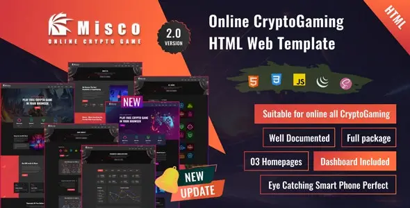 دانلود قالب بازی‌های آنلاین Miscoo برای HTML