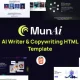 دانلود قالب خدمات نوشتن محتوا هوش مصنوعی MunAi برای HTML