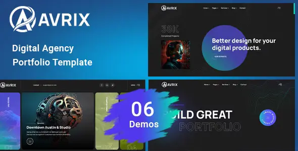 دانلود قالب Avrix – Digital Agency Portfolio Template