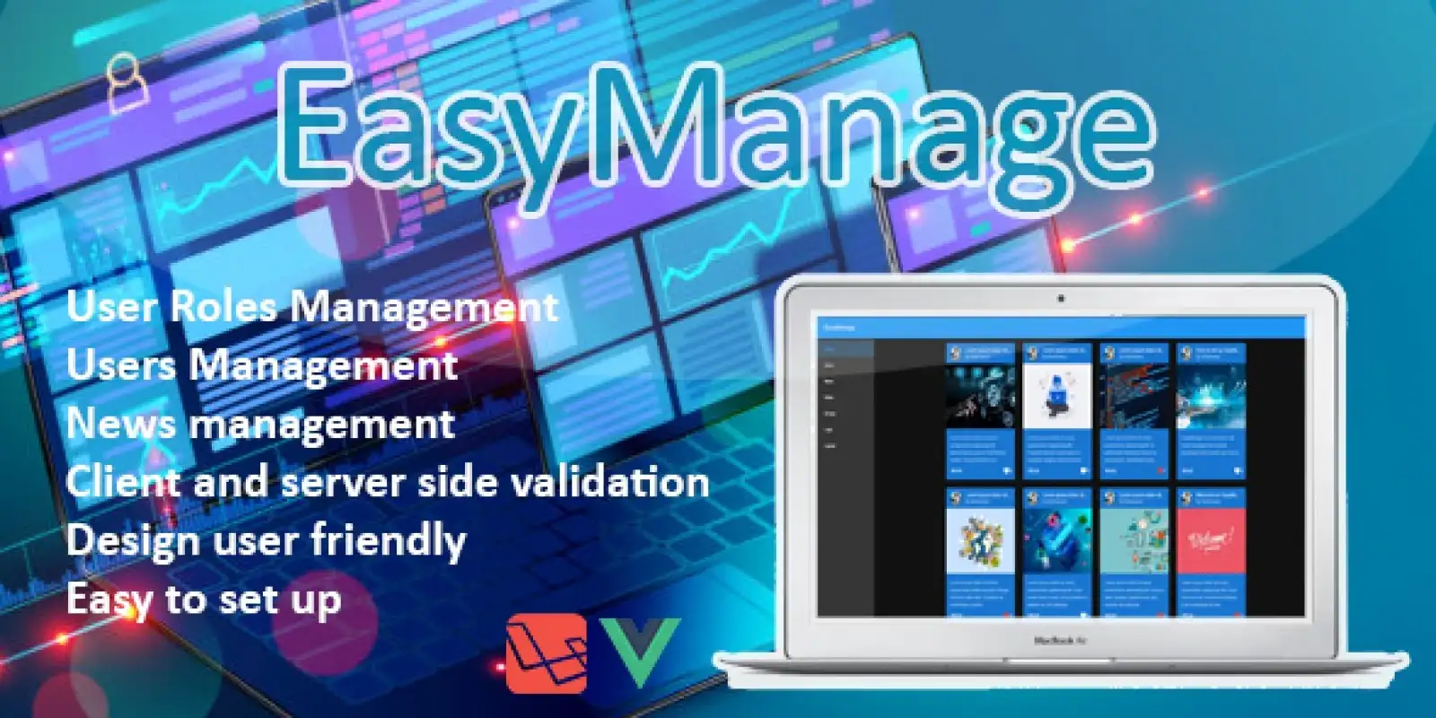 دانلود اسکریپت EasyManage – Laravel Starter Kit