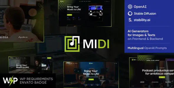 قالب Midi می دی قالب موسیقی وردپرس
