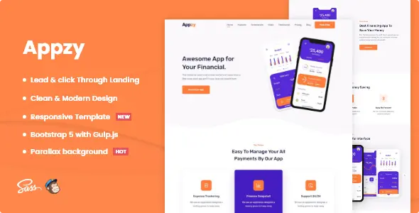 دانلود قالب Appzy – App HTML Landing Page Template