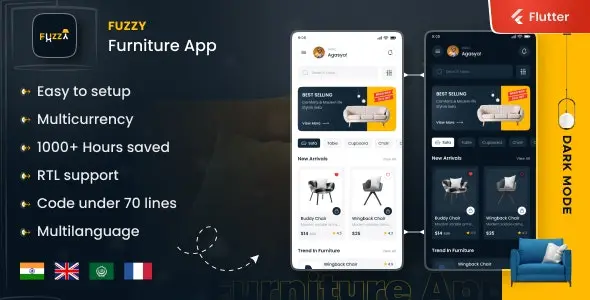 دانلود قالب FUZZY – ECOMMERCE FLUTTER UI KIT TEMPLATE