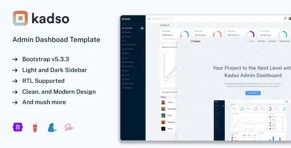 دانلود Kadso – Responsive Bootstrap 5 Admin UI Kit