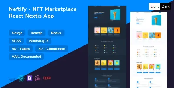 دانلود NEFTIFY – NFT MARKETPLACE NEXTJS APP + DASHBOARD + LIGHT & DARK