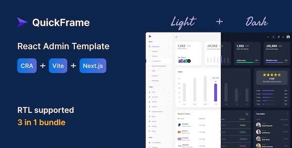 دانلود قالب مدیریتی QuickFrame برای React