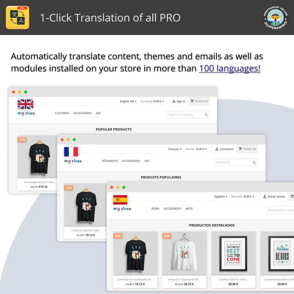 ماژول ترجمه پرستاشاپ Translate all