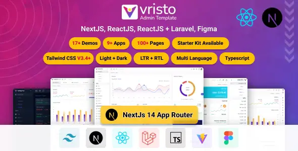 قالب داشبورد Vristo NextJS