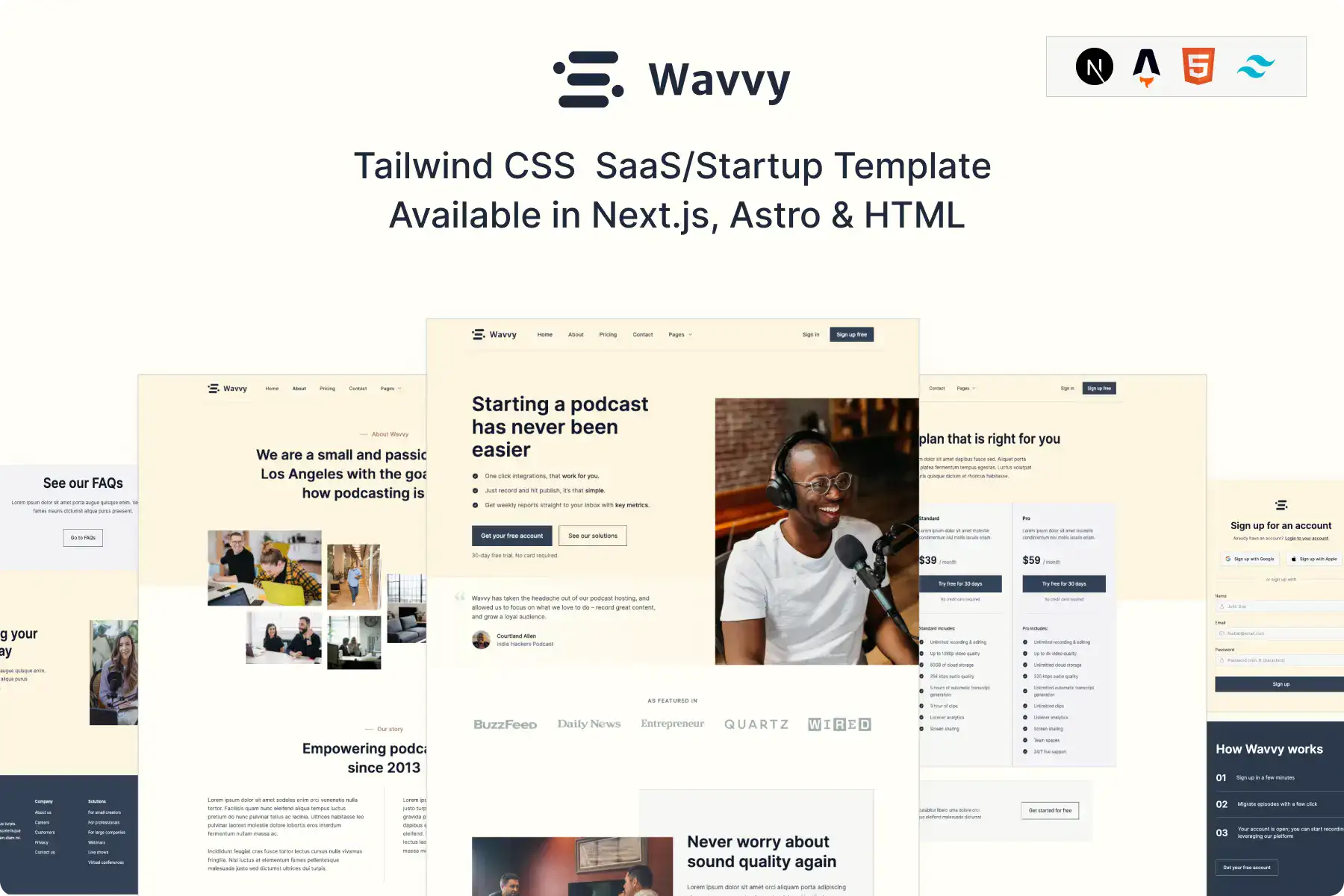 دانلود قالب WAVVY – TAILWIND CSS SAAS TEMPLATE