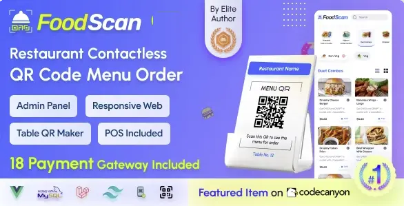 اسکریپت FoodScan ساخت منوی غذا رستوران