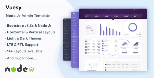 دانلود Vuesy قالب مدیریتی و داشبورد NodeJs