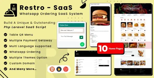 اسکریپت سفارش غذا در واتساپ Restro SaaS