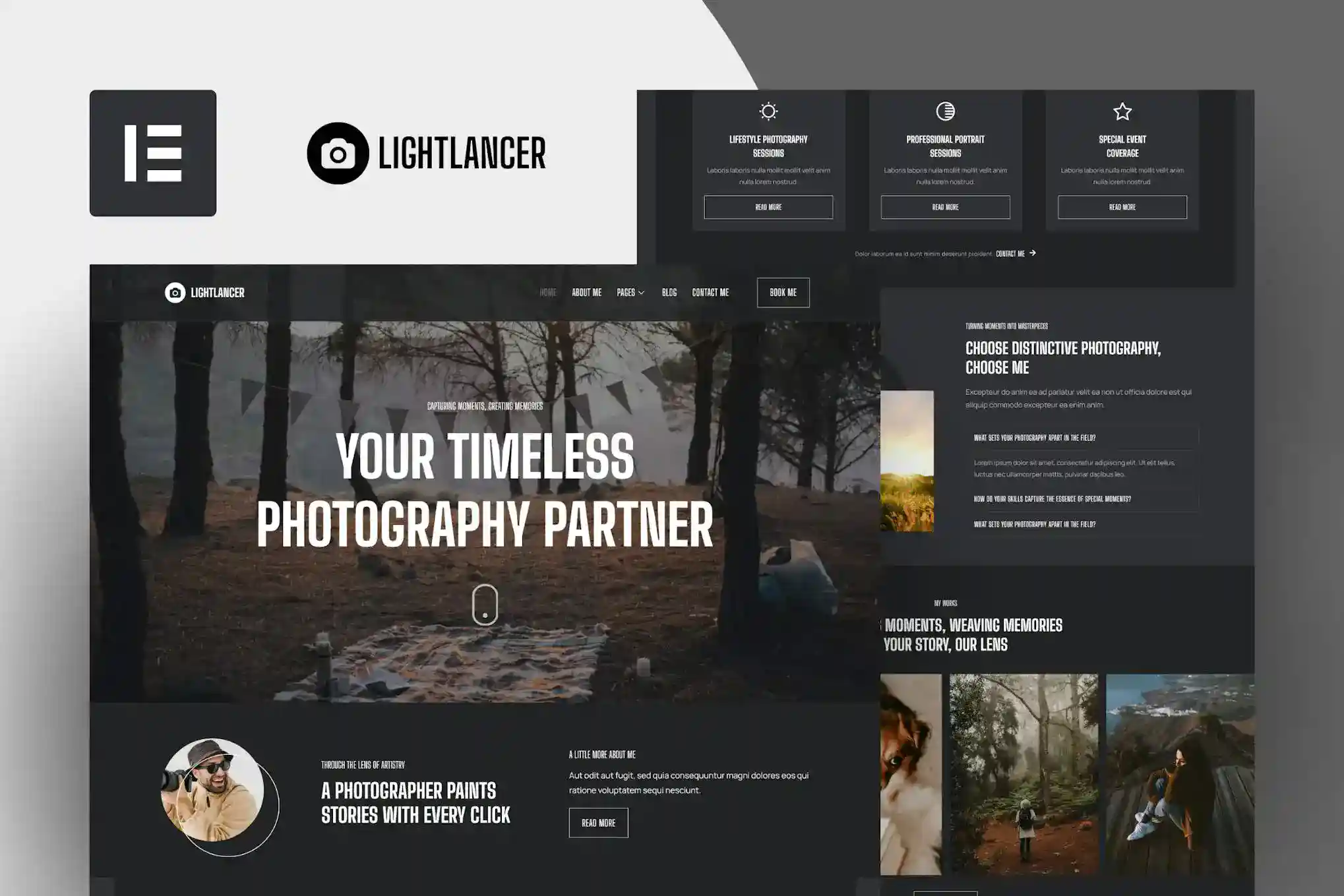 کیت تمپلیت عکاسی Lightlancer برای المنتور