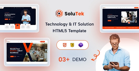 قالب اچ تی ام ال Solutek تکنولوژی و فناوری اطلاعات