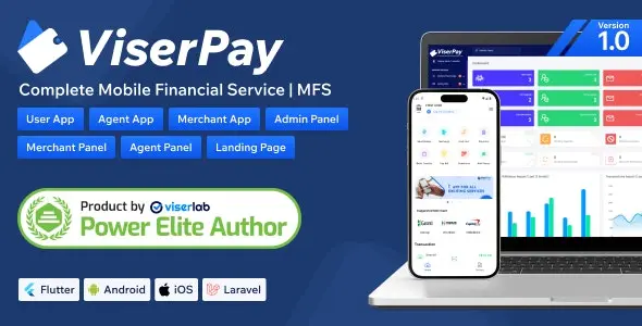 اپلیکیشن مالی ViserPay بر پایه فلاتر