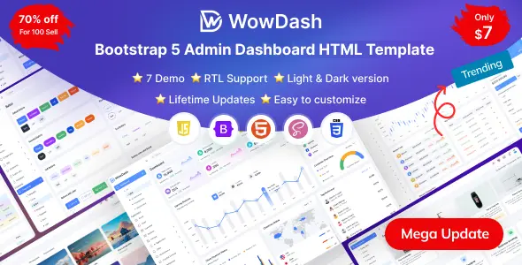 داشبورد WowDash – Admin Dashboard Template Bootstrap 5 HTML Multipurpose