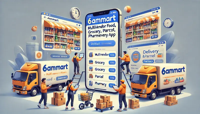 اپلیکیشن ۶amMart پلتفرم جامع تحویل غذا، خرید و ارسال مرسولات