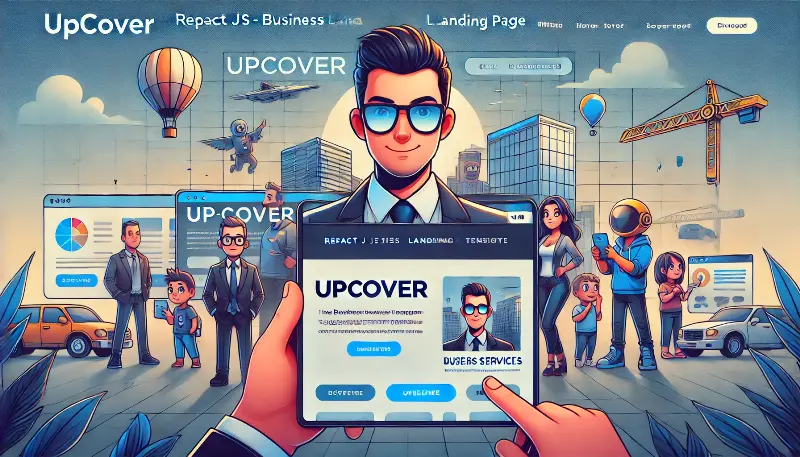 Upcover قالب لندینگ پیج حرفه‌ای با React JS برای کسب‌وکاره