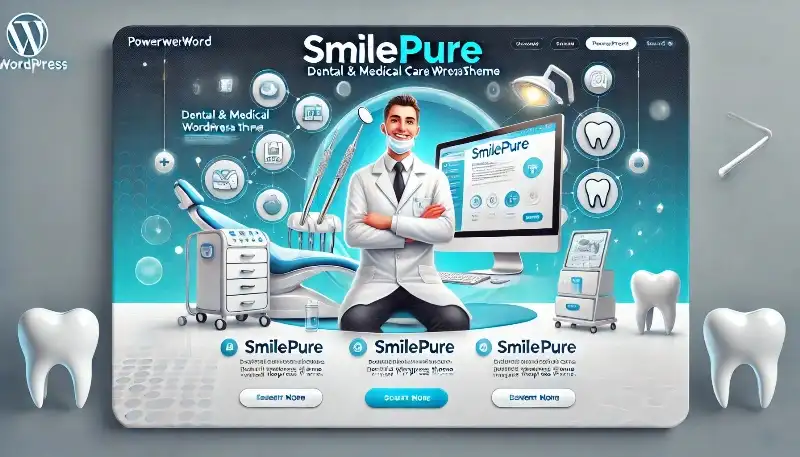 SmilePure قالب وردپرس حرفه‌ای برای کلینیک‌های دندانپزشکی و خدمات درمانی