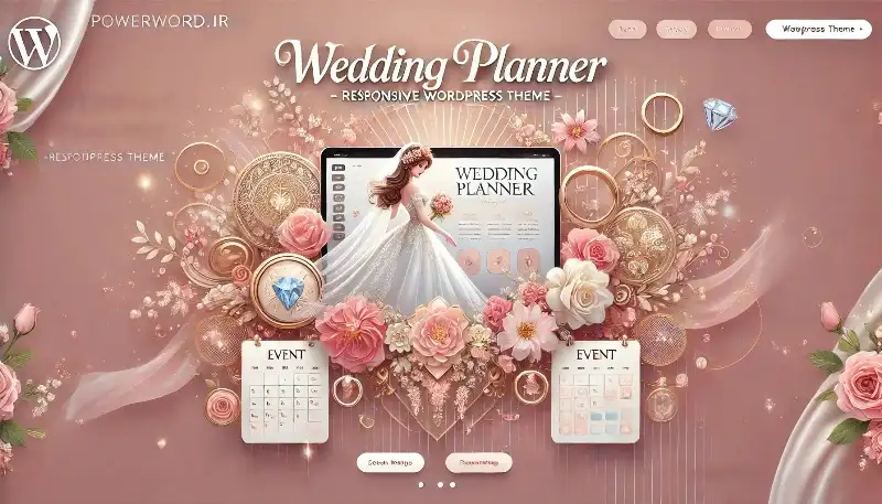 قالب Wedding Planner طراحی وب‌سایت خدمات عروسی و رویدادها با وردپرس