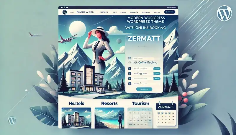 قالب Zermatt پوسته مدرن وردپرس برای هتل‌ها، اقامتگاه‌ها و گردشگری با رزرو آنلاین