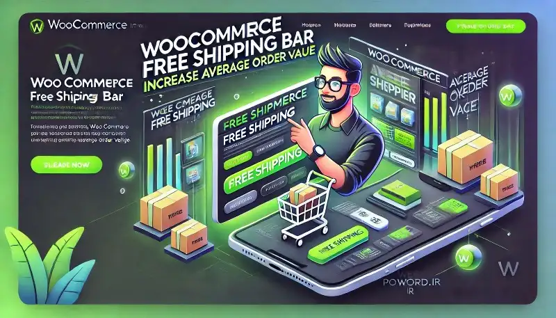 افزونه WooCommerce Free Shipping Bar افزایش فروش با نوار حمل‌ونقل رایگان