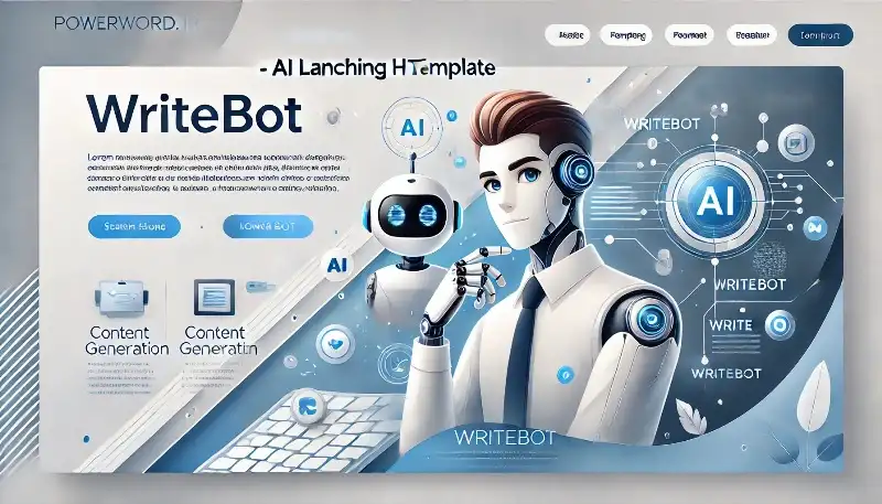 قالب WriteBot قالب HTML حرفه‌ای برای صفحات فرود ابزارهای هوش مصنوعی و SaaS