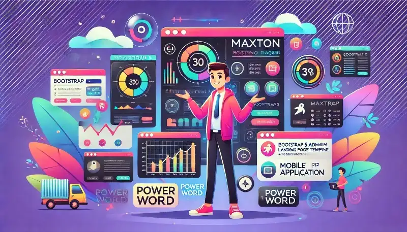 Maxton قالب داشبورد مدیریتی، صفحه فرود و اپلیکیشن موبایل با Bootstrap 5