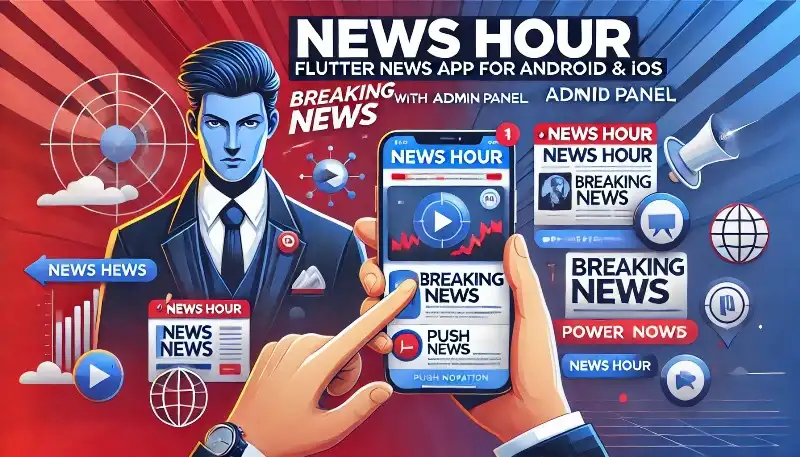 News Hour اپلیکیشن خبری حرفه‌ای فلاتر برای اندروید و iOS با پنل مدیریت