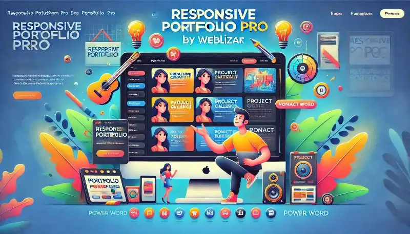 Responsive Portfolio Pro By Weblizar افزونه حرفه‌ای نمایش پورتفولیو برای وردپرس