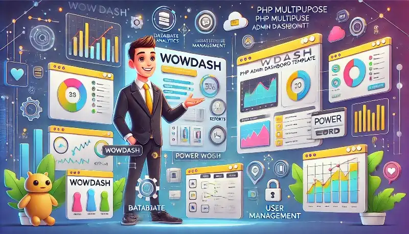 WowDash قالب داشبورد مدیریتی PHP برای CRM، تحلیل داده و مدیریت کسب‌وکار