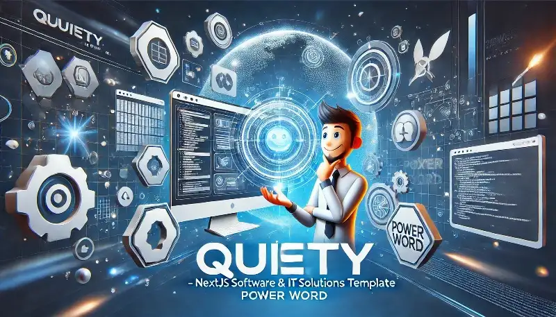 قالب Quiety پوسته حرفه‌ای Next.js برای شرکت‌های نرم‌افزاری و IT