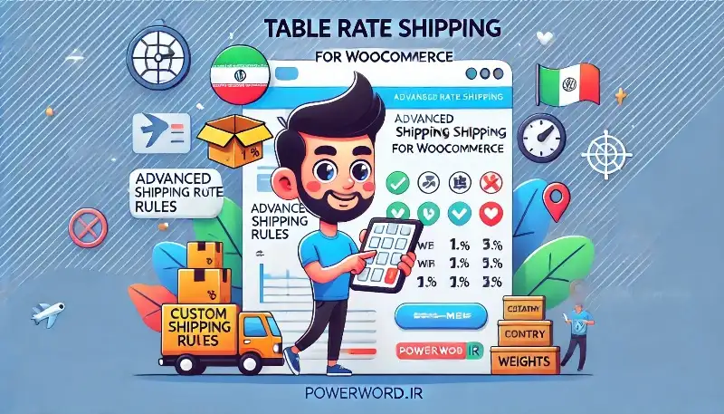 Table Rate Shipping for WooCommerce افزونه تعیین نرخ ارسال شرطی برای مناطق، وزن و قیمت سبد خرید