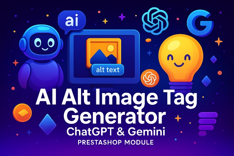 AI Alt Image Tag Generator برای پرستاشاپ – نوشتن متن alt هوشمند با ChatGPT و Gemini