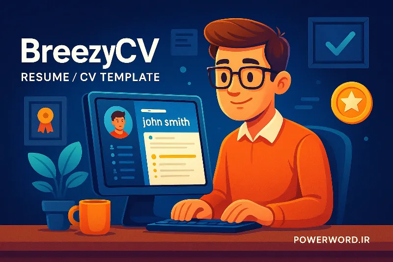 BreezyCV قالب HTML واکنش‌گرا برای ساخت رزومه، پورتفویو و برند شخصی آنلاین