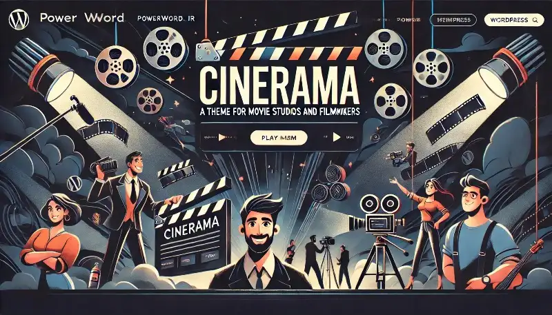 Cinerama قالب وردپرس سینمایی برای استودیوهای فیلم‌سازی و کارگردان‌ها با نمایش تریلر و پروژه