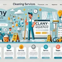 Clany قالب وردپرس خدمات نظافت با طراحی تمیز، فرم رزرو و دموهای اختصاصی