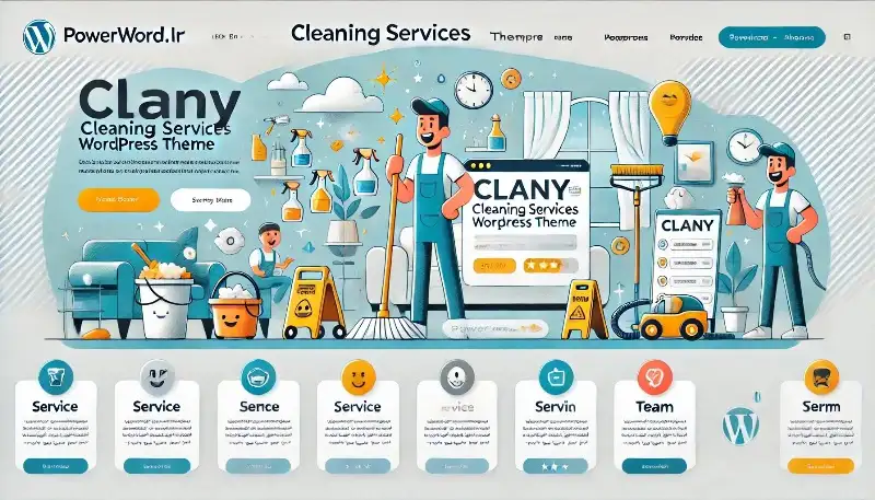 Clany قالب وردپرس خدمات نظافت با طراحی تمیز، فرم رزرو و دموهای اختصاصی