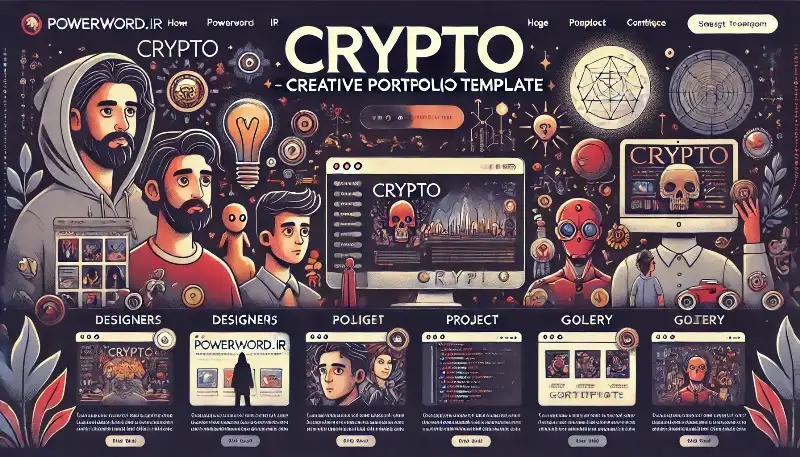 Crypto قالب HTML خلاقانه و سبک برای ساخت پرتفولیوی شخصی یا هنری حرفه‌ای