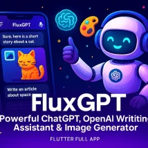 FluxGPT اپلیکیشن Flutter برای چت، تولید محتوا و تصویر با AI