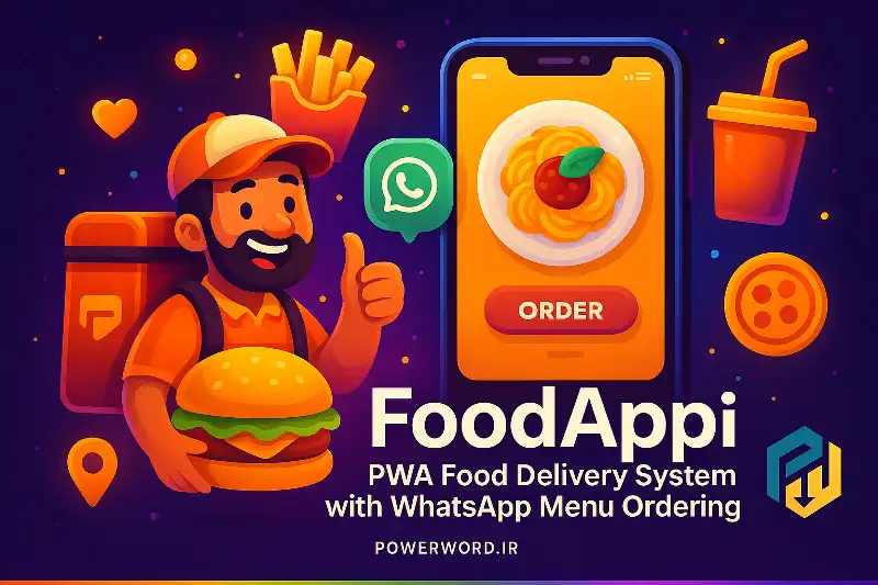 FoodAppi سیستم سفارش غذا و POS رستورانی با منوی واتساپ و PWA برای تحویل سریع