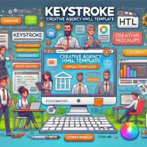 Keystroke قالب HTML خلاقانه برای آژانس‌های دیجیتال و برندهای مدرن